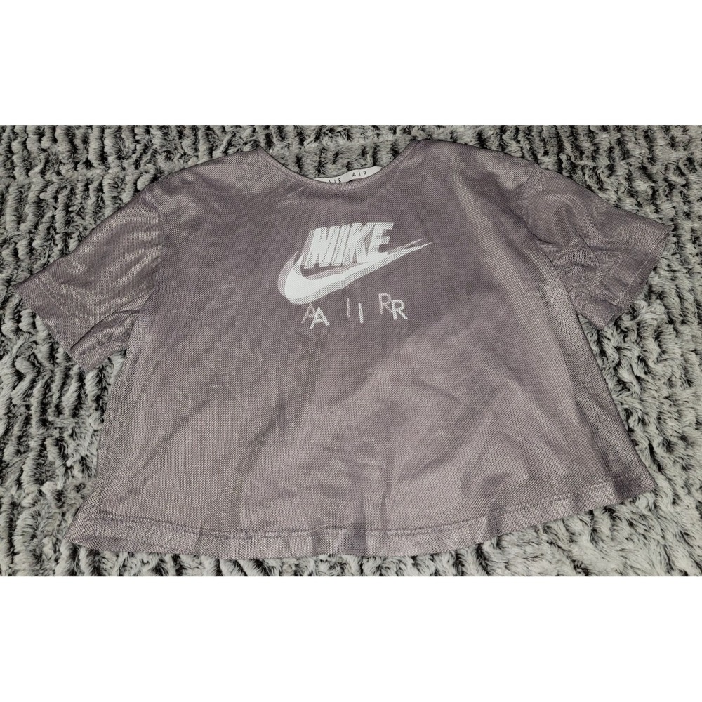 Nike Air Mesh Cropped T Shirt Top Purple Lilac‎ Size S